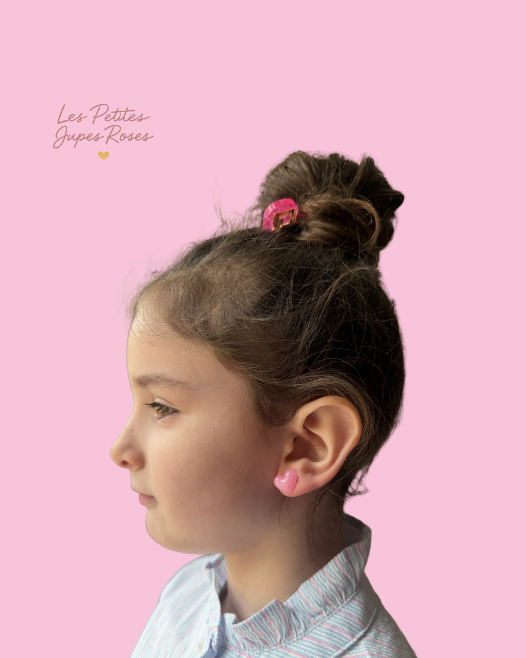 đ Boucles dâoreilles CĆur Rose Clair