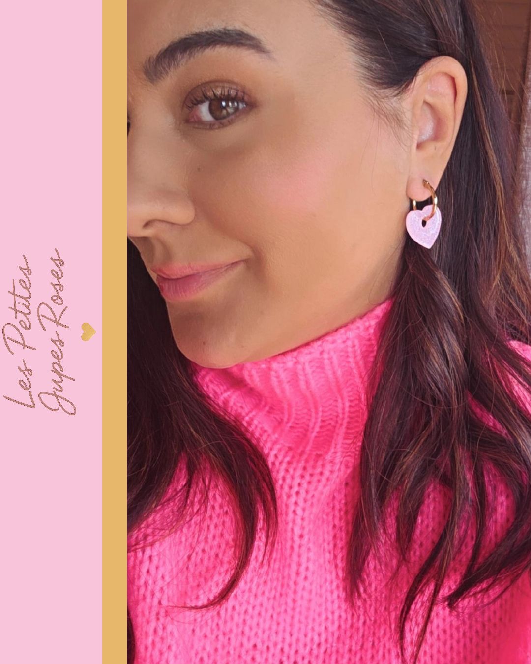 Boucle Coeur Rose Poudré