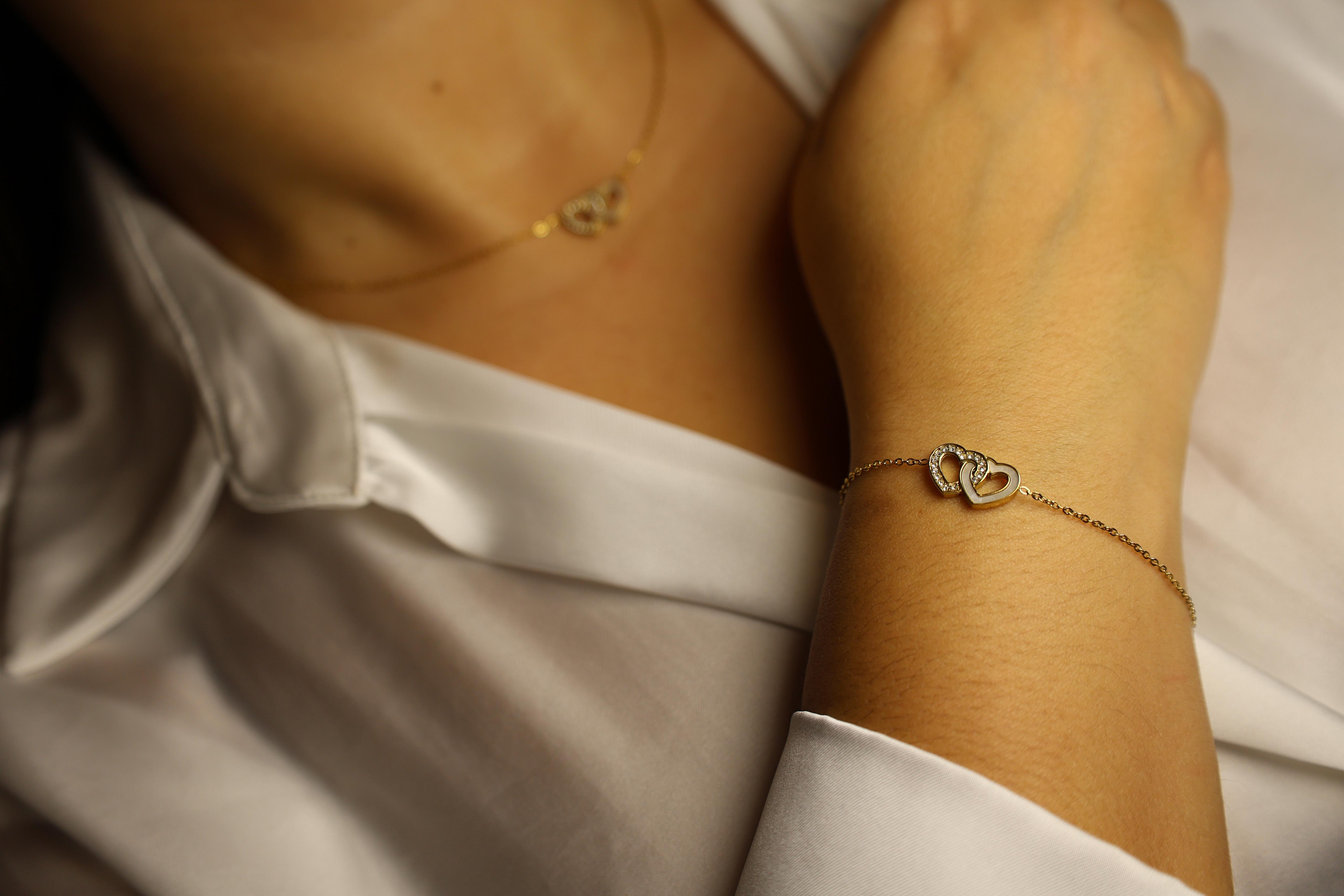 Collier Cœur Blanc – Acier Inoxydable