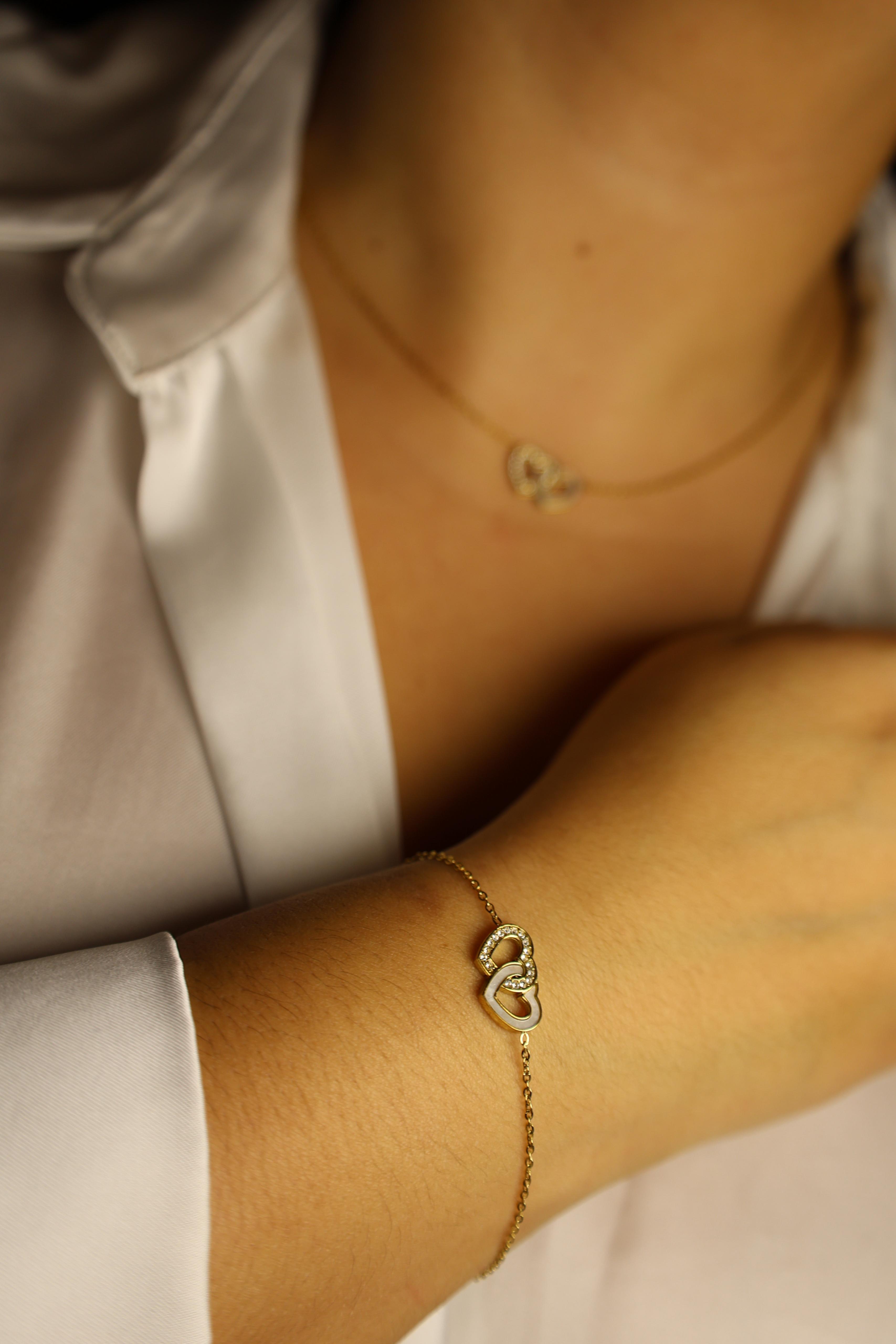 Collier Cœur Blanc – Acier Inoxydable