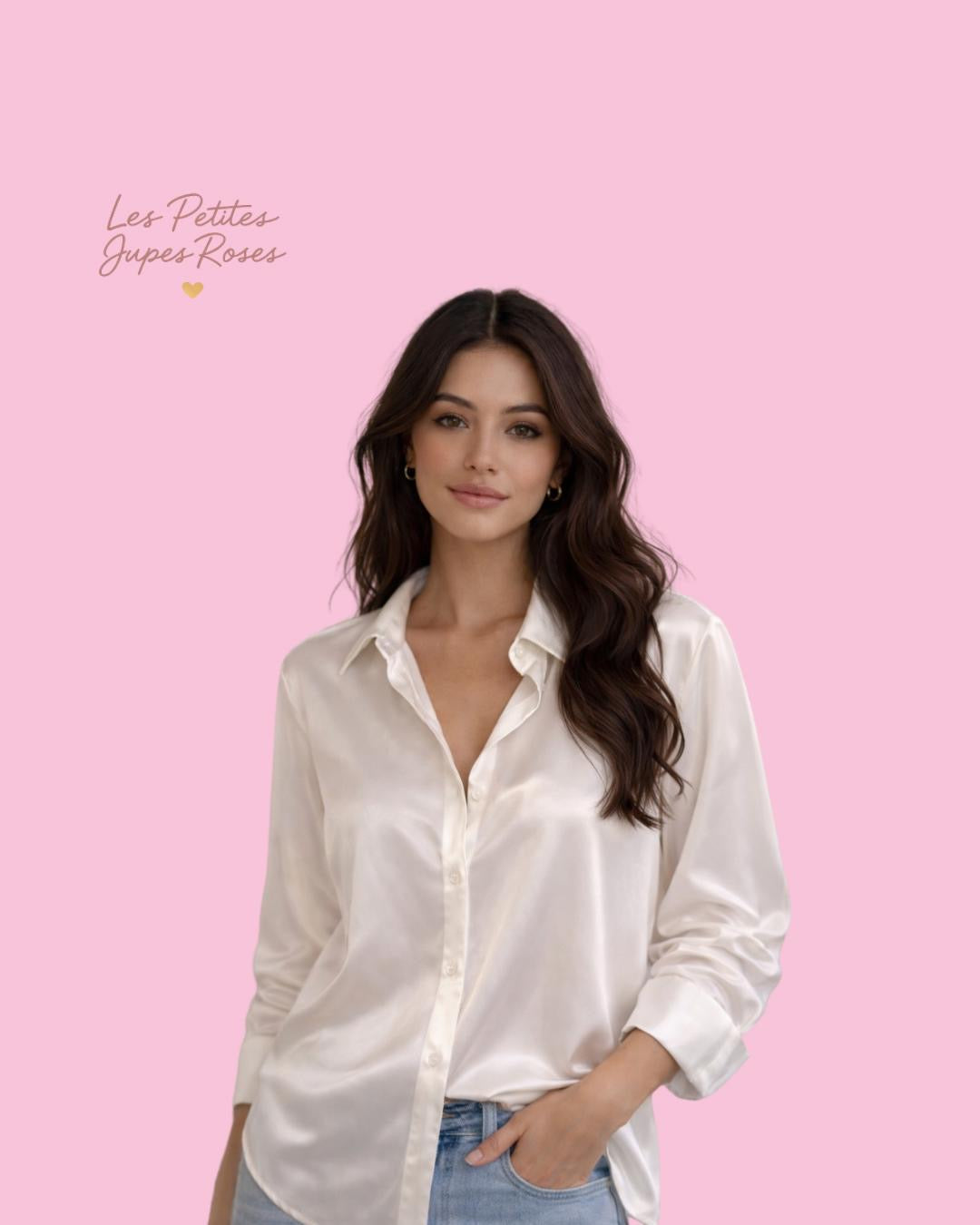 Chemisier satiné Blanc