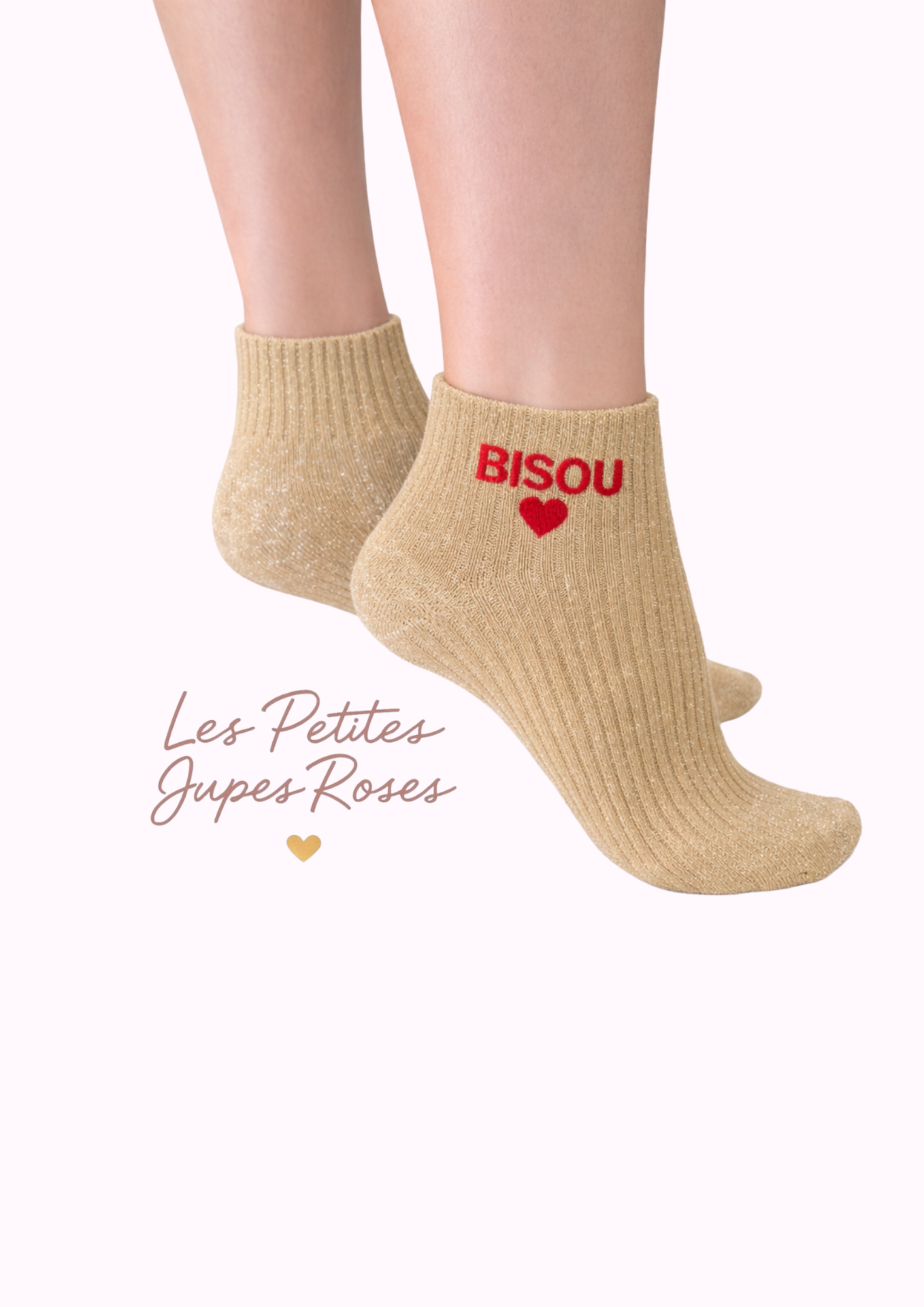 Chaussettes à paillettes « Bisou »