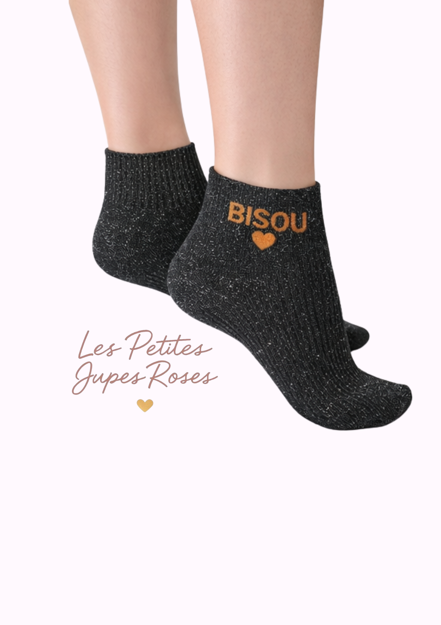 Chaussettes à paillettes « Bisou »