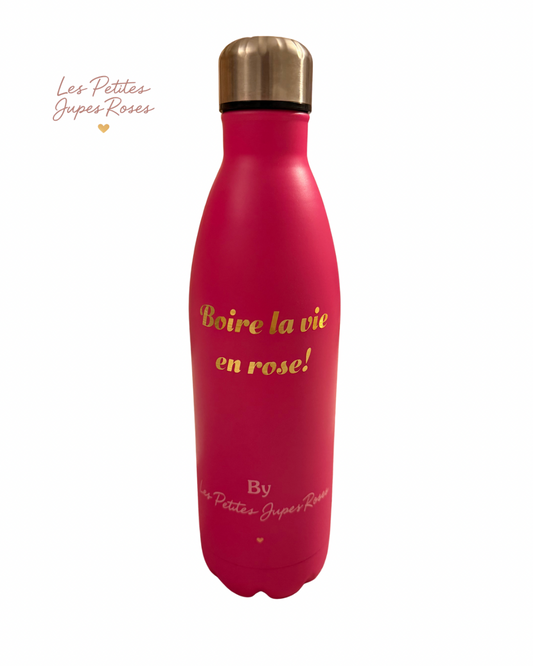 Gourde "Boire la vie en rose"