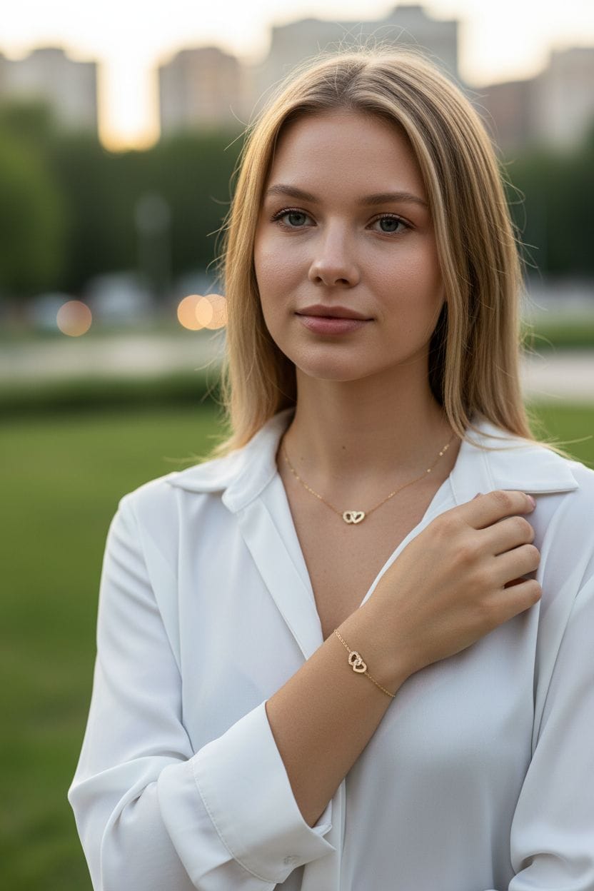 Bracelet coeurs entrelacés