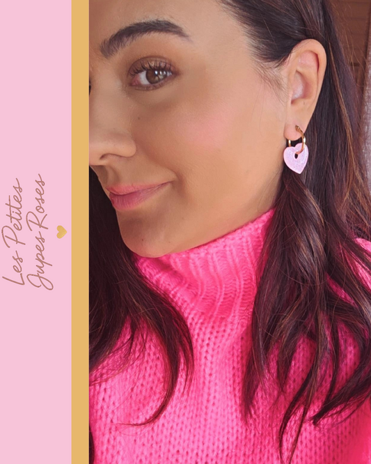 Boucle Coeur Rose Poudré